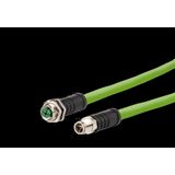 M12 Industrial Ethernet cable, X-coded, 5.0 m, M12 jack straight - M12