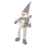 LED Christmas snowman – sitting, 31 cm, 3× AA, indoor, warm white