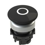 Spring-return black mushroom pushbutton with marking