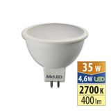 LED bulb GU5.3 12V 4.6W 2700K CRI80 angle 100° use 360° 400lm 550mA