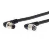 Cable with connectors on both cable ends, M8 right-angle socket (femal XS3W5018F