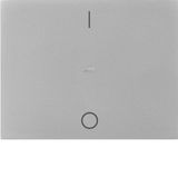 Cover I/O f. 1gang f. push-b. module, clearlens, K.5, stainl. steel ma