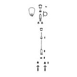 Suspension for SARH, L=2m, set with ceiling rose, white