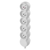 Power Strip without cable 5 sockets, white