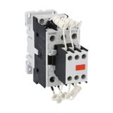Contactor for power factor correction with AC control circuit, including limiting resistors, maximum IEC operational power 400V = 25kvar, coil 48VAC 60Hz