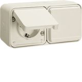 WCD heating adapter 2-way horizontal (#4) with housing, W.1, polar white
