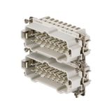 HDC insert, Male, 500 V, 16 A, Number of poles: 16, Tension-clamp connection, Size: 6