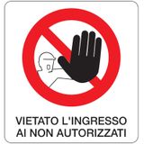 Rectangular prohibition signs - 330 x 350 mm