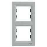 Asfora-Vertical 2-gang frame, aluminium