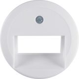 Centre plate for FCC soc. out. 2gang, 1930/glass, p. white glossy