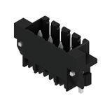 PCB plug-in connector, male header, Clip-on flange, THT/THR solder connection, 3.50 mm, Number of poles: 4, 180°, Solder pin length (l): 1.5 mm, tinned, black, Box