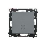 "Light" push button with LED indicator light, 10AX, graphite mat