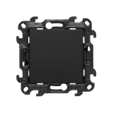 Single contact push button without pictogram, (module), Simon 24, IP20/IP44, 10AX, 10A, black matt