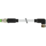 M8 male 0° / M8 female 90° A-cod. PUR 3x0.25 gy UL/CSA+drag 20.0m