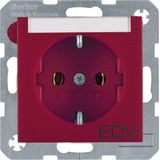 SCHUKO soc. out. "EDV" imprint, S.1/B.3/B.7, red matt