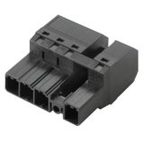 PCB plug-in connector, male plug, 7.62 mm, Number of poles: 4, 180°, PUSH IN without actuator, Tension-clamp connection, Clamping range, max. : 10 mm², Box