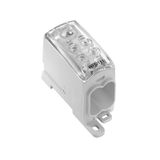 Potential distributor terminal, Screw connection, Light Grey, 95 mm², 232 A, 1000 V, Number of connections: 5, Number of levels: 1