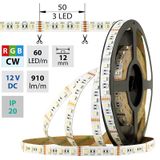 LED strip SMD5050 RGB + CW, 60LED/m, 19,2W/m, 910lm/m, IP20, DC 12V, 12mm, 5m