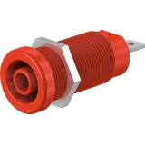 4 mm socket, flat plug connection, mounting Ø 12.2 mm, CAT IV, red, 66.9665-22