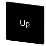Labeling plate 27 x 27 mm, label black, labeling: Up