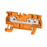 Feed-through terminal block, SNAP IN, orange, 1.5 mm², 17.5 A, 500 V, 
