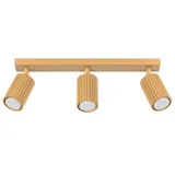 CEILING STRIP WITH THREE GOLDEN GU10 SPOTLIGHTS FROM THE CARBON SERIES