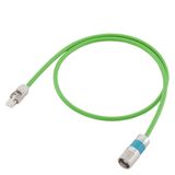 Signal cable pre-assembled type: 6FX5002-2DC40 Customer-specific DRIVE-CLiQ with 24 V M17 female SPEED-CONNECT/ RJ45 IP20