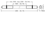 Surface-mounted luminaire So-Tube D Diffuser Black tubular ETDD 56W 8000lm Lambertian (L) IK02 3 SDCM