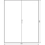 Modular stand-alone distrib. IP41 1600x2000x600 120° RAL7035 rear wall