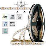 LED strip SMD3527 dual white EWW-CW 19,2W/m 1605lm/m IP20 DC12V 10mm 50m