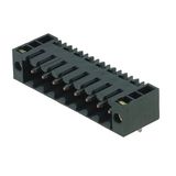 PCB plug-in connector, male header, Flange, THT/THR solder connection, 3.50 mm, Number of poles: 8, 90°, Solder pin length (l): 3.2 mm, tinned, black, Box