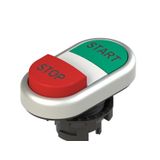 Double lower projecting pushbutton, with marking