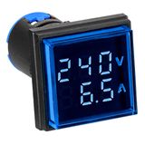 Volt-amperemeter 22.5 mm, 50–500 V, 0–100 A ac, sine, square.