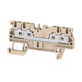 Feed-through terminal block, SNAP IN, beige, 1.5 mm², 17.5 A, 500 V, N