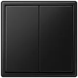 Matter push-button 2-gang, battery-powered, set, 4-channel, thermoplastic lacquered, LS range, matt graphite black