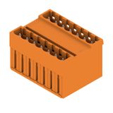 PCB plug-in connector, male header, closed side, THT solder connection, 5.00 mm, Number of poles: 14, 180°, Solder pin length (l): 3.2 mm, tinned, orange, Box