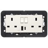 2 2P+E13ABS socket+red switch+A/C-USB wh