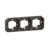 PLEXO 3 GANG HORIZONTAL AND VERTICAL FLUSH MOUNTING SUPPORT FRAME - ANTHRACITE