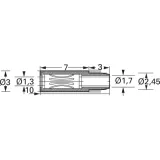 3 mm socket, solder connection, 1.3 mm, 41.0071