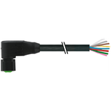 M12 female 90° A-cod. with cable Lite PUR 12x0.14 bk 5m