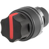 Knob selector switch, illuminated, red, 3-position, Cam O