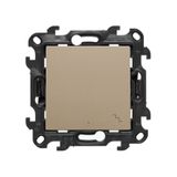 Two-way switch with LED illumination, (module), Simon 24, IP20/IP44, 10AX, champagne matt
