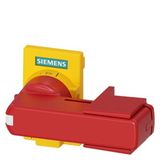 Accessory for 3KD size 2 Direct operating mechanism, for front operating mechanism, red/yellow, Flat version