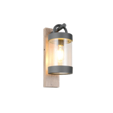 Sambesi wall lamp E27 anthracite/wood dusk sensor