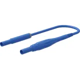 Measuring lead with (4 mm lamella plug, straight) to (4 mm lamella plug, straight), 1.5 m, blue, PVC, 1.0 mm², CAT IV, 66.1046-15023