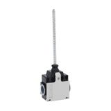 Limit switch, K series, wobble stick, omnidirectional, 2 side cable entry. Dimensions compatible to EN 50047, metal body, contacts 1NO+1NC slow action make before break. Flexible rod