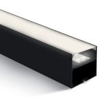 BLACK SURFACE PROFILE 2m FOR 45mm STRIPS + PC OPAL DIFFUSER