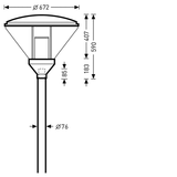 Post-top luminaires 986 CLO (normal) Reflector Black ET 23W 1500lm asymmetric wide (AB) IP23 IK04 3 SDCM