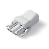 Coupler 3-p socket, str-rel, grey