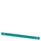 SIVACON, trim strip, W: 1000 mm, top, Siemens logo, cutout left, petrol